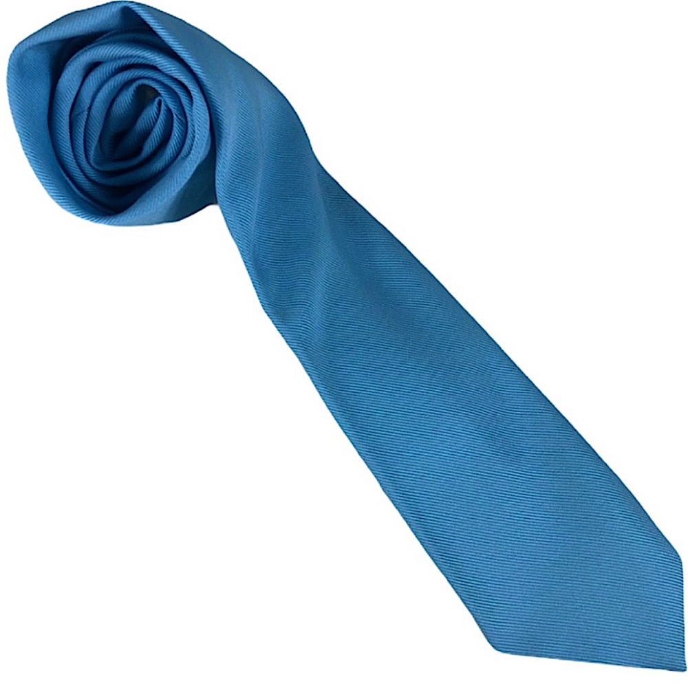 Leonardo VINTAGE imported polyester men's solid sky blue tie great condition